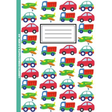 Imagem de Libreta doble pauta A5 3,5 mm - para chicos: Cuaderno doble linea para caligrafia, Libreta de dos rayas con margen