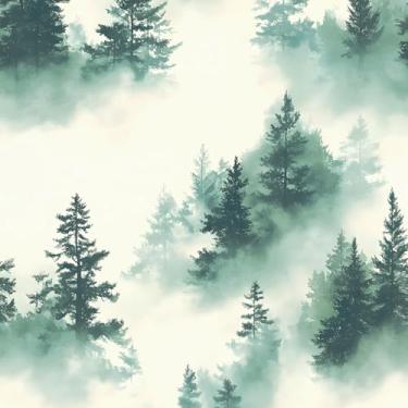 Imagem de XRUIBZI Papel de parede floral florestal descasque e cole papel de parede de vinil floral branco folha verde papel de contato para armários à prova d'água autoadesivo papel de parede retrô para