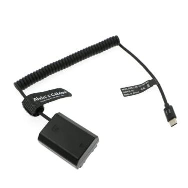 Imagem de Alvin's Cables Cabo de alimentação em espiral USB-C Tipo-C PD para NP-FZ100 para câmera Sony Alpha A7 III, A7S III, A7R III, A7R IV, A9, A9II, A9R, A9S, A6600, A7C, A1