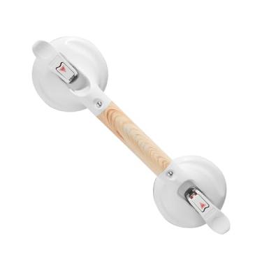 Imagem de PUFFIO Barras de apoio para banheiro, alças de sucção de chuveiro de 43 cm, barras de apoio de chuveiro de segurança máx. de 109 kg, trilhos de mão fortes para idosos, idosos, deficientes, (marrom).