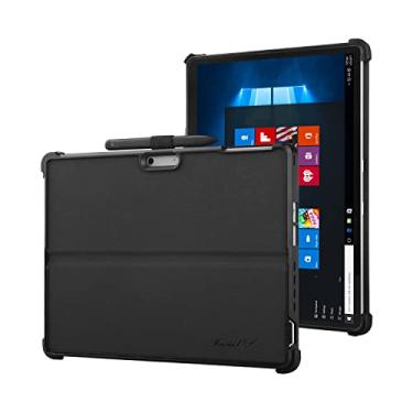 Imagem de HZmeris Capa para Microsoft Surface Pro 7/7 Plus Pro6 Pro5 Pro4 suporte suporte caneta suporte de 12,3 polegadas tablet leve capa rígida (preto)