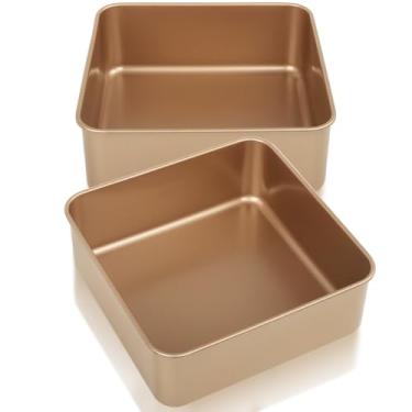 Imagem de Assadeiras de assadeira, 2 unidades de assadeiras antiaderentes, assadeira de biscoito, forma de brownie, forma de pão para torradeira, bandeja pequena, assadeira para bolos, biscoitos e pães (20 cm)