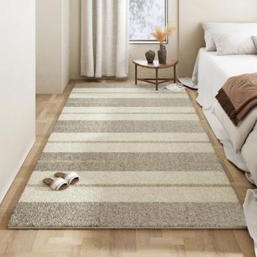 Imagem de Tapete listrado geométrico de luxo, confortável, macio, para sala de estar, bege, cor creme, decoração moderna, tapete para quarto, YHT078, F, 300x400CM