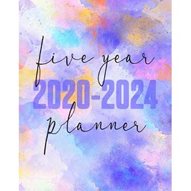 Imagem de Five Year Planner 2020 2024: Blue Purple Watercolor Design 5 Year Calendar 8x10 inches Jan 2020 to Dec 2024 Monthly View Planner Organizer Agenda ... To Do’s Monthly Calendar Schedule Organizer