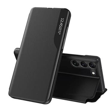 Imagem de MEMAXELUS Compatível com Xiaomi Redmi Note 14 5G, capa transparente para janela Smart View + capa flip de couro PU com suporte para proteção contra quedas à prova de choque para Xiaomi Redmi Note 14