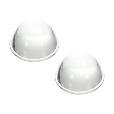 Imagem de PATIKIL Lente convexa plana de diâmetro de 28 mm, 2 peças de altura de vidro borossilicato de 16 mm de altura, lente condensadora óptica convexa com borda para lanterna, carro, bicicleta, refletor,