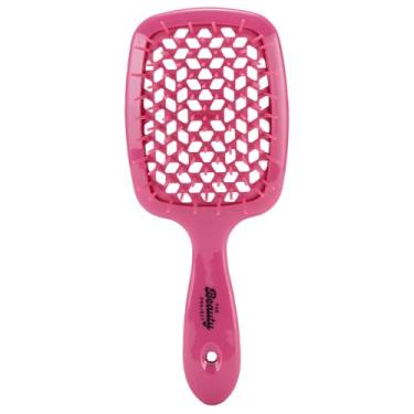 Imagem de Escova desembaraçadora para todos os tipos de cabelo molhado ou seco – escovação sem dor, escova de cabelo ventilada – cabo leve com extrema flexibilidade para contornar o couro cabeludo (rosa fúcsia)