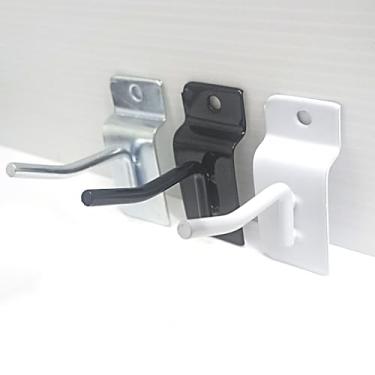 Imagem de 30 Ganchos Expositores para Painel Canaletado Aço Várias Medidas Organizador para Pendurar Ferramentas Cabos Capinha Celular (Prata, 5cm)