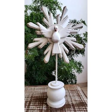 Imagem de Divino Espírito Santo, Escultura em Madeira, 32 x 18 cm,