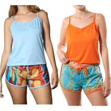 Imagem de Kit 2 Pijamas Feminino De Calor Alça Verão Empório Do Algodã - Empório