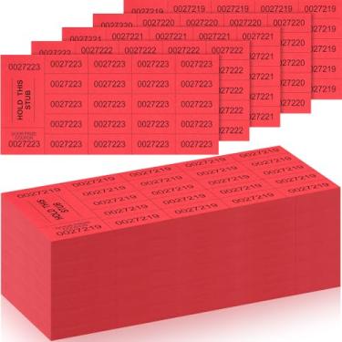 Imagem de Kosiz 504 Sheets 20 Bid Raffle Ticket with Different Numbers Per Sheet Tickets for Events Basket Auction Silent Auction Chinese Auction Ticket Sheets for Classroom School Church (Red)