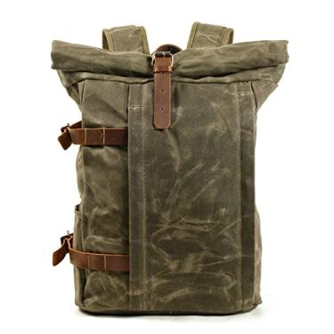 Imagem de Mochila de viagem de grande capacidade para homens Mochilas de lona de qualidade Mochilas masculinas(Green)