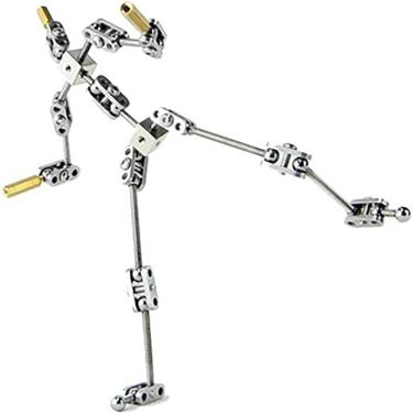 Imagem de Fantoche de animação cinematográfica de aço inoxidável, kits de armadura de stop motion DIY, figura de fantoche de metal para criação de design de personagens, fácil de montar, 18 cm