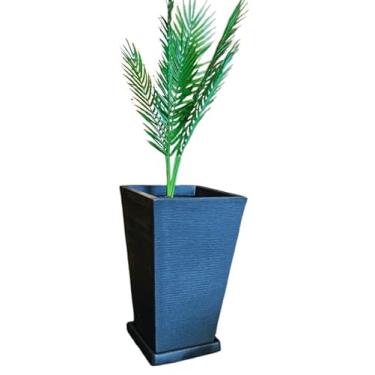 Imagem de Vaso De Planta Coluna Quadrada Com Prato G (preto)