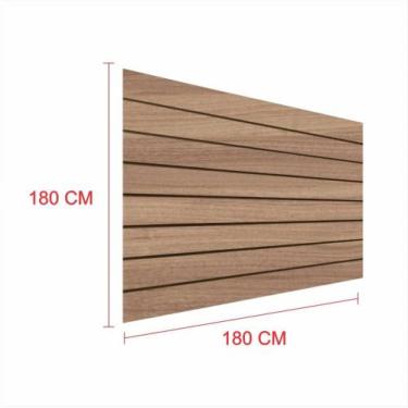 Imagem de Expositor painel canaletado 18mm amadeirado escuro altura 180 cm comp 