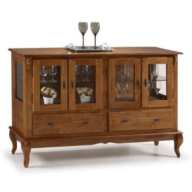 Imagem de Buffet Balcão de Cozinha de Madeira Antique 150 cm com 4 Portas de Vid