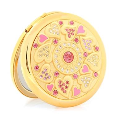 Imagem de Espelho de maquiagem portátil Mini princesa metal maquiagem pequeno espelho duplo face espelho dobrável (cor: A, tamanho: 6,5 cm de diâmetro) (A 6,5 cm de diâmetro)