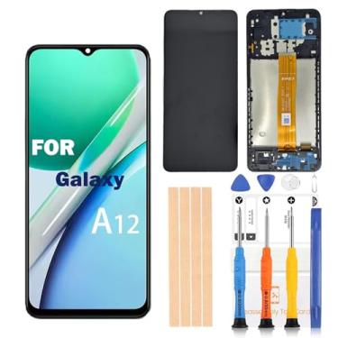 Imagem de Tela de substituição para Samsung Galaxy A12 16.5 cm A127 s127dl a125a a125w Tela LCD digitalizador Touch Screen Assembly com ferramentas de reparo (Tela SM-A12 com moldura)