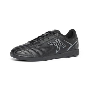 Imagem de KELME Chuteiras de futebol masculinas turf para uso interno para treinadores de futsal, chuteiras de futebol para jovens, Todo preto, 38