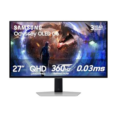Imagem de SAMSUNG Monitor De Jogos Odyssey Qd-Oled G6 (G60Sd) Series De 27” Com Qhd 360Hz 0,03Ms, Amd Freesync Premium Pro, Antirreflexo, Design Elegante, Sistema De Resfriamento, Ls27Dg602Snxza, 2024