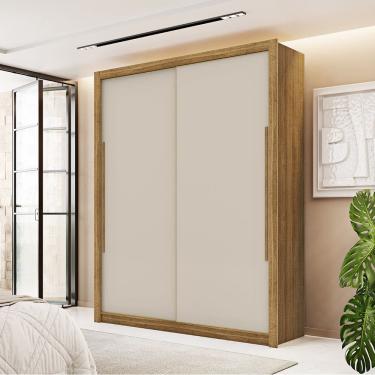 Imagem de Guarda Roupa Roupeiro Casal Dubai 2 Portas de Correr Nature Fendy Vila Rica