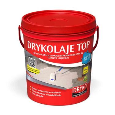 Imagem de Manta Liquida Impermeabilizante Resina Acrilica Drykolaje Top 4kg Bran