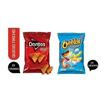 Imagem de Salgadinhos Elma Chips Doritos + Cheetos requeijão Caixa c/ 120un total