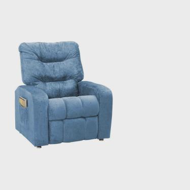 Imagem de Poltrona Matrix Reclinável Azera Azul Suede Amassado