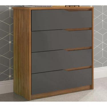 Imagem de Comoda 04 Gavetas Corrediças Atria Amendola Grafito