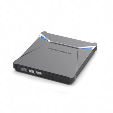 Imagem de GOMAMIDADI Unidade de CD de DVD externa com encaixe, gravador e leitor portátil USB 3.0 e tipo C para laptop, PC, Mac, Windows 11/10/8/7, Plug & Play, design compacto para casa, escritório e viagens