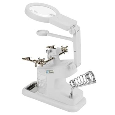 Imagem de Estação de Trabalho de Ferro de Solda Elétrica USB Com Lupas de Lupa de Clipes de Tábua de Luzes LED para Projetos de Solda Preto (Domarygbkp1x3h9t-02)