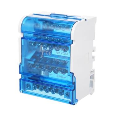 Imagem de SZITW Caixa de junção do bloco de terminais Caixa de junção monofásica de 4 níveis Caixa de distribuição de terminais 407 Caixa de terminais em trilho Din com tampa transparente Caixa de proteção de