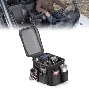 Imagem de KEMIMOTO Caixa De Assento Para Console Central Utv, Tecido Oxford 1680D Resistente À Água, Bolsa Armazenamento 18L, Apoio Braço, Organizador Ferramentas, Compatível Com Polaris Ranger Can-Am Defende