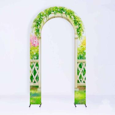 Imagem de Painel de Festa em Arco com Forro Jardim Encantado 1,50 metros - Fera Print