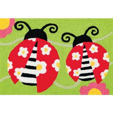 Imagem de Jellybean Tapete lavável Cherry Ladybugs Accent 50,8 cm x 76,2 cm Capacho