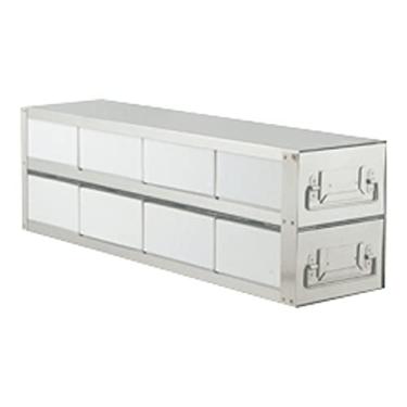 Imagem de Freezer Rack Solutions USA UFD-423-100 Rack vertical para freezer com gavetas, caixa e divisor (100 células), 4 x 2 caixas