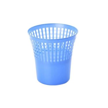 Imagem de Lixeira Lixeira de 7,5 L Lixeira em Plástico com Grande Abertura e Design Recortado Redondo Adequado para Sala de Estar, Quarto, Banheiro Lixeira Azul/Verde Lixeira(Blue)