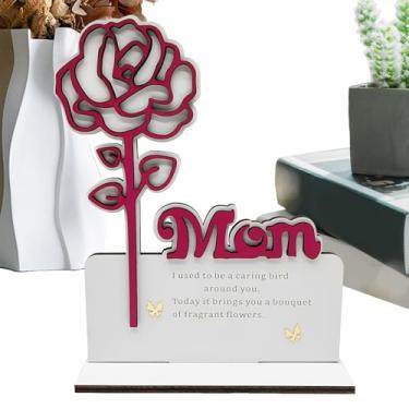 Imagem de Decoração de Dia das Mães, decoração de flores de madeira, enfeite de mesa para casa, dia das mães, arranjo de rosas para a família, mulheres, estudos de casamento, quartos, salas de estar