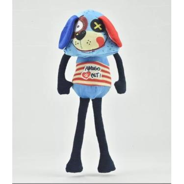 Imagem de Pelúcia Amigo Pet Cão Azul PETBUCO Resistente para Cães Gatos Cachorros Pequeno e Médio Porte