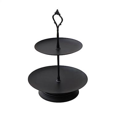Imagem de Suporte para Bolo 1/2/3 Camada Festa Decoração de Casamento Mesa de Sobremesa Rack de Cupcake de Grande Capacidade Rack de Exibição de Bolo de Pão Suporte para Sobremesa(Preto,Médio)