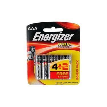 Imagem de Pilha Alcalina Max AAA6 Palito Energizer, Prata