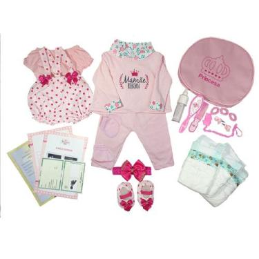 Imagem de Enxoval Boneca Bebê Reborn Realista 25 Acessórios Rosa Claro - Mamãe R