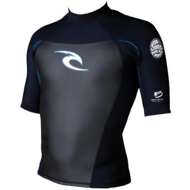 Imagem de RIP CURL Jaqueta de manga curta Dawn Patrol (preta/azul, pequena)