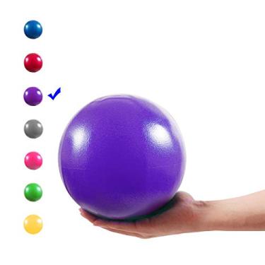 Imagem de Vaupan Mini bola de exercício, pequena bola de ginástica de 22 cm com canudo inflável para ioga, pilates, estabilidade, barra, fisioterapia, alongamento e treinamento central, melhora o equilíbrio,
