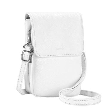 Imagem de Bolsa tiracolo befen branca pequena de couro genuíno para mulheres