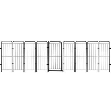 Imagem de Cercado Pet Dobrável 98cm Portão 8 Módulos - GIFT HOME, Preto