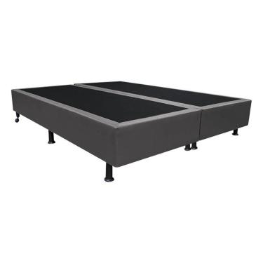 Imagem de Base Para Cama Casal King 192x203cm Bipartido Liz S05 Sintético Cinza - Mpozenato