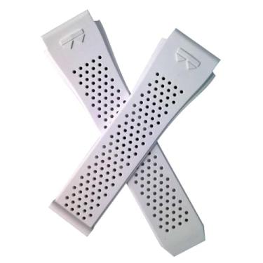 Imagem de Pulseira de borracha branca FKM com mecanismo de liberação rápida para caber nos relógios inteligentes TAG Heuer Connected E3 e E4 de 45 mm.