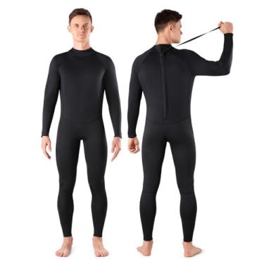 Imagem de Niksa Roupa de mergulho masculina 3/2 mm, neoprene SBR Full Wet Suit YKK zíper traseiro para surfe, natação, mergulho, esportes aquáticos