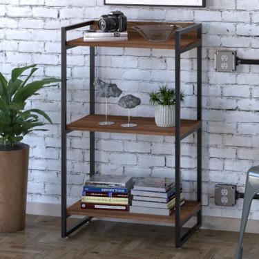 Imagem de Estante para Livros 3 Prateleiras Win Nogal - Pnr Móveis